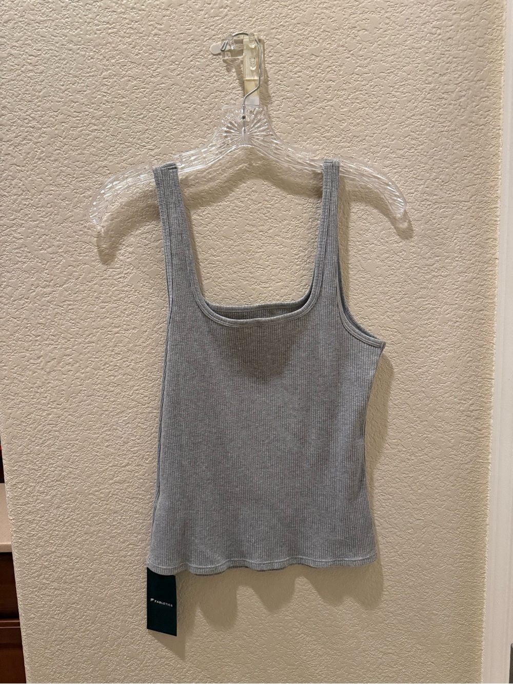 Fabletics Light Gray Ribbed Tank Top - Picture 3 of 3